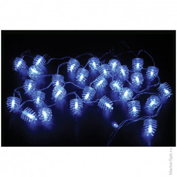 Электрогирлянда светодиодная 30 ламп, синий, 8 режимов, 5,1 м