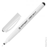 Ручка капиллярная CENTROPEN, трехгранная, корпус белый, толщина письма 0,3 мм, черная, 4611/1Ч