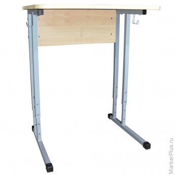 Стол-парта 1-местный регулируемый "Умник", 600х500х640-760 мм, рост 4-6, серый каркас, ЛДСП клён
