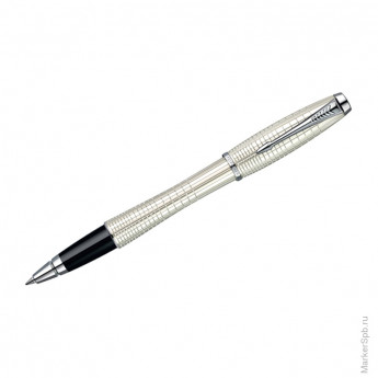 Ручка-роллер "Urban Premium Pearl Metal Chiselled CT" черная, 0,8мм, подар.уп.