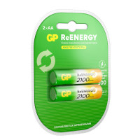 Батарейки аккумуляторные GP ReEnergy Ni-Mh пальчиковые КОМПЛЕКТ 2 шт., AA (HR6), 2000 mAh, 210AAHCRGY, 210AAHCRGY-2CRC Батарейки аккумуляторные GP ReEnergy Ni-Mh пальчиковые КОМПЛЕКТ 2 шт., AA (HR6), 2000 mAh, 210AAHCRGY, 210AAHCRGY-2CRC