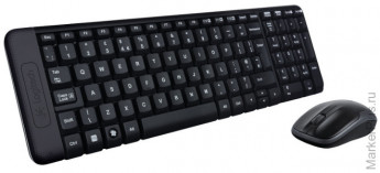 Набор беспроводной LOGITECH Wireless Desktop MK220, клавиатура, мышь 2 кнопки + 1 колесо-кнопка, чер