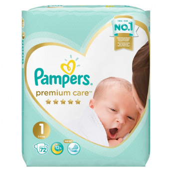 Подгузники Pampers "Premium", для новорожденных (2-5 кг), 72шт.