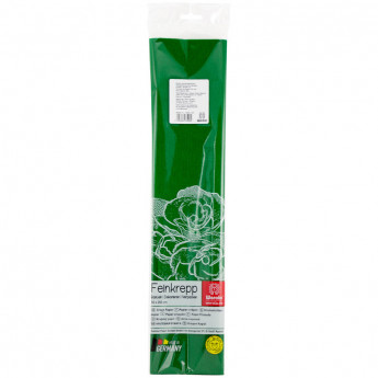 Бумага крепированная Werola, 50*250см, 32г/м2, растяжение 55%, зеленая, в индивидуальной упаковке