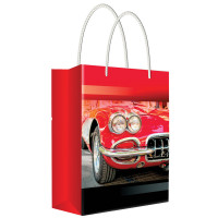 Пакет подарочный 22*31*10см Русский дизайн "Красный автомобиль", ламинированный, 5 шт/в уп