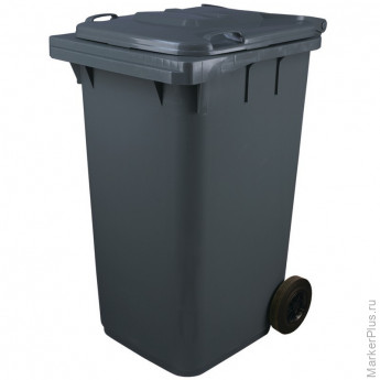 Контейнер-бак мусорный 240л, на 2-х колёсах, с крышкой, серый СПб