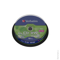 Диск CD-RW 700Mb Verbatim 8-12x Cake Box (10шт)