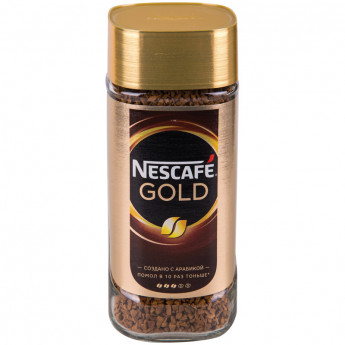 Кофе растворимый Nescafe 'Gold', сублимированный, с молотым, тонкий помол, стеклянная банка, 95г