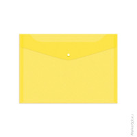 Пaпка-конверт на кнопке А4, 120мкм, желтая