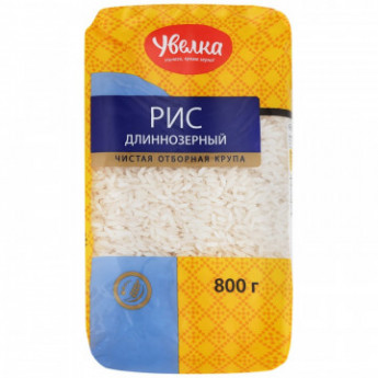 Крупа Рис Увелка длиннозерный шлифованный, 800 г