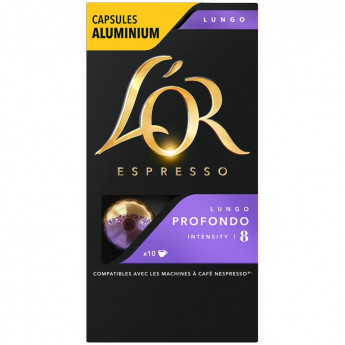 Кофе в капсулах L'OR "Espresso Lungo Profondo", капсула 5,2 г, 10 алюм. капсул, для машины Nespress