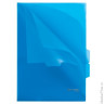 Папка-уголок с 3 отделениями, жесткая, BRAUBERG, синяя, 0,15 мм, 224885