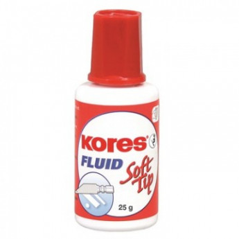 Корректирующая жидкость KORES Soft Tip FLUID 25мл на быстросохн осн, апплик