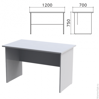 Стол письменный 'Монолит', 1200х700х750 мм, цвет серый, СМ1.11