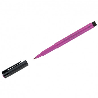 Ручка капиллярная Faber-Castell 'Pitt Artist Pen Brush' цвет 125 пурпурно-розовая средняя, кистевая, 10 шт/в уп