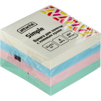 Стикеры Attache Simple куб 51х51, пастель 4 цвета 400 л