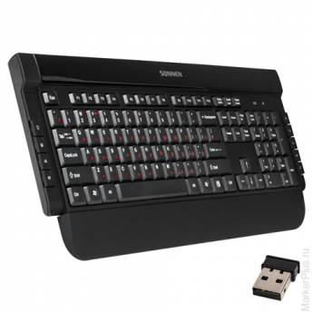 Клавиатура беспроводная SONNEN KB-R120, мультимедийная, 9 дополнительных кнопок, 2,4 GHz, черная, 51