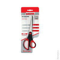 Ножницы Berlingo "Office Soft" 21см, эргономичные ручки, мягкие вставки, европодвес