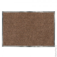 Коврик входной ворсовый влаго-грязезащитный ЛАЙМА, 120х150 см, ребристый, коричневый, 602876