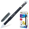 Ручка гелевая BRAUBERG "Impulse", корпус черный, игольчатый пишущий узел 0,5 мм, резиновый держатель, черная, 141183