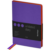 Ежедневник недатированный, B6, 136л., кожзам, Berlingo 'Fuze', цветной срез, фиолетовый