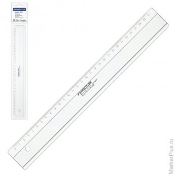 Линейка пластиковая 30 см, STAEDTLER "Mars", оргстекло PLEXIGLAS, прозрачная, 562 04-30F02