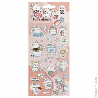 Наклейки объемные MESHU "Bubble bunny", 10*23см, пакет европодвес