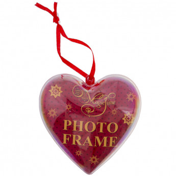 Елочное украшение "Сердце с фотографией", ассорти, 8 см
