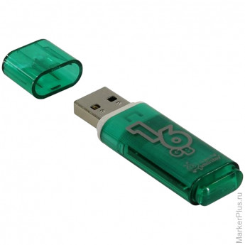 Память Smart Buy 'Glossy' 16GB, USB2.0 Flash Drive, зеленый