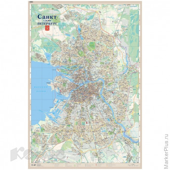 Настенная карта Санкт-Петербург (настен.карта 1:20т. (107х158)).