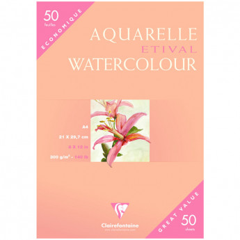 Бумага для акварели 50л. А4 Clairefontaine 'Etival color', 300г/м2, холодное прессование