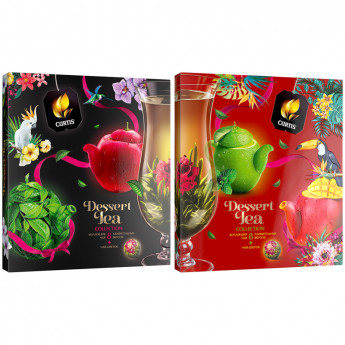 Подарочный набор чая Curtis "Dessert-Blooming Tea Collection", 8 вкусов, 40 пакетиков-сашетов, 58,5г