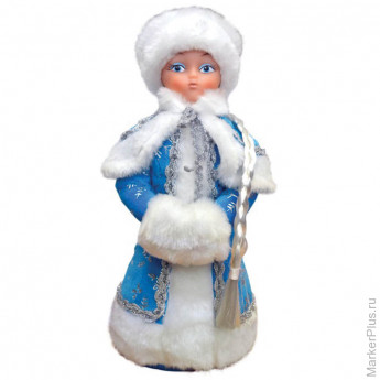 Декоративная кукла "Снегурочка под елку" 35 см, голубая