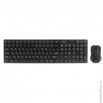 Комплект беспроводной клавиатура + мышь Smartbuy ONE 229352AG, USB, черный