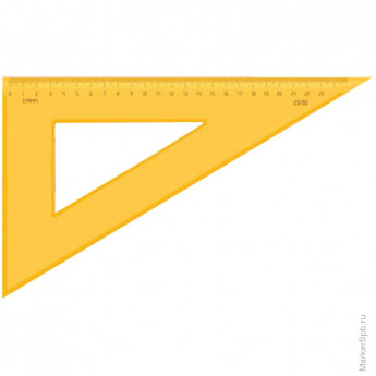 Треугольник 30гр, 23см, прозрачный флуоресцентный, 20 шт/в уп