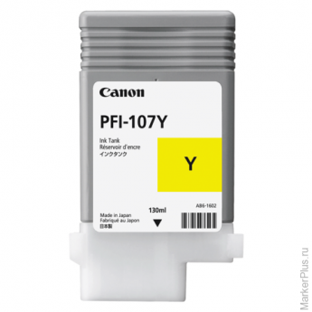 Картридж струйный CANON (PFI-107Y) iPF680/685/780/785, желтый, оригинальный, 130 мл, 6708B001