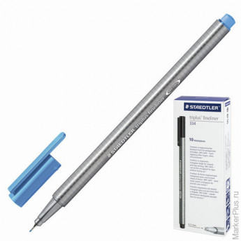 Ручка капиллярная STAEDTLER (Штедлер), трехгранная, толщина письма 0,3 мм,синий ультрамарин, 334-37