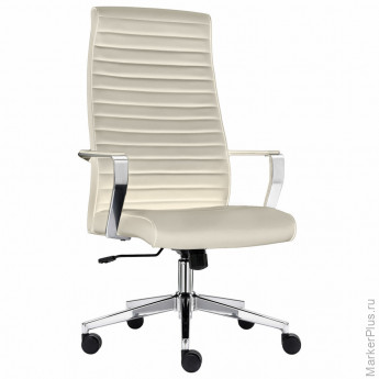 Кресло BRABIX PREMIUM Solo EX-730, алюминий, хром, экокожа, бежевое, 532937