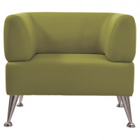 Кресло мягкое "V-700", 730х820х720 мм, c подлокотниками, экокожа, светло-зеленое