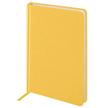Ежедневник недатированный А5 (138x213 мм) BRAUBERG 'Select', балакрон, 160 л., желтый, 111662