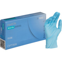 Мед.смотров. перчатки нитрил., NITRILE OPTIMA, голубые, (M), 50 пар/уп