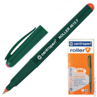 Ручка-роллер CENTROPEN, трехгранная, корпус зеленый, толщина письма 0,3 мм, красная, 4615/1К