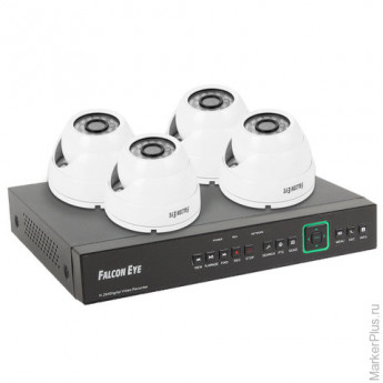 Комплект видеонаблюдения FALCON EYE FE-104D KIT "Дом", 4-х канальный аналоговый регистратор, 4 внутр