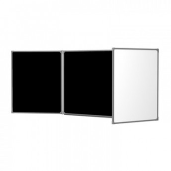 Доска магнитно-комбинированная меловая 3-эл.100x300 см(2-створч)черный(бел)