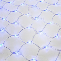 Гирлянда сеть 1,8х1,5м, прозрачный ПВХ, 180 LED, цвет: Синий 215-133