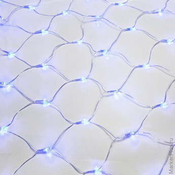 Гирлянда сеть 1,8х1,5м, прозрачный ПВХ, 180 LED, цвет: Синий 215-133
