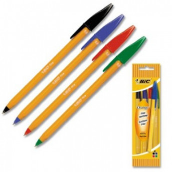 Ручка шариковая BIC ORANGE набор, 4цв. ассорти 8308541Франция