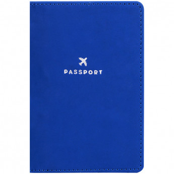 Обложка для паспорта OfficeSpace "Journey", кожзам, синий, тиснение фольгой