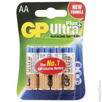 Батарейки КОМПЛЕКТ 4 шт., GP Ultra Plus, AA (LR6, 15 А), алкалиновые, пальчиковые, 15AUPNEW-2CR4, 15AUPA21-2CRSB4, комплект 4 шт Батарейки КОМПЛЕКТ 4 шт., GP Ultra Plus, AA (LR6, 15 А), алкалиновые, пальчиковые, 15AUPNEW-2CR4, 15AUPA21-2CRSB4, комплект 4 шт