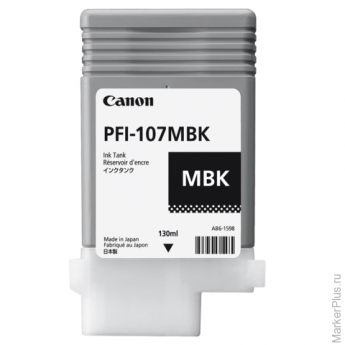 Картридж струйный CANON (PFI-107MBK) PF680/685/780/785, матовый, черный, оригинальный, 130 мл, 6704B